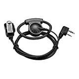 Retevis EEK012 Justerbart D-format Headset med PTT-Mikrofon Kompatibel med Kenwood Two Way Radio BAOFENG UV5R 888S Retevis RT24 RT27 RT622 Walkie Talkie Headset (1 St)