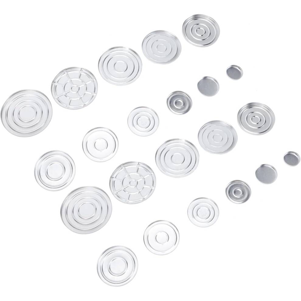 22 st aluminiumögonskuggsbehållare med flera storlekar (20-59 mm) sminkförvaringsset