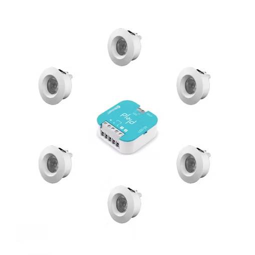 Ladybird 25 Minidownlight 6st + 1st Plejd Led-10: Vit / 2700K / 38°