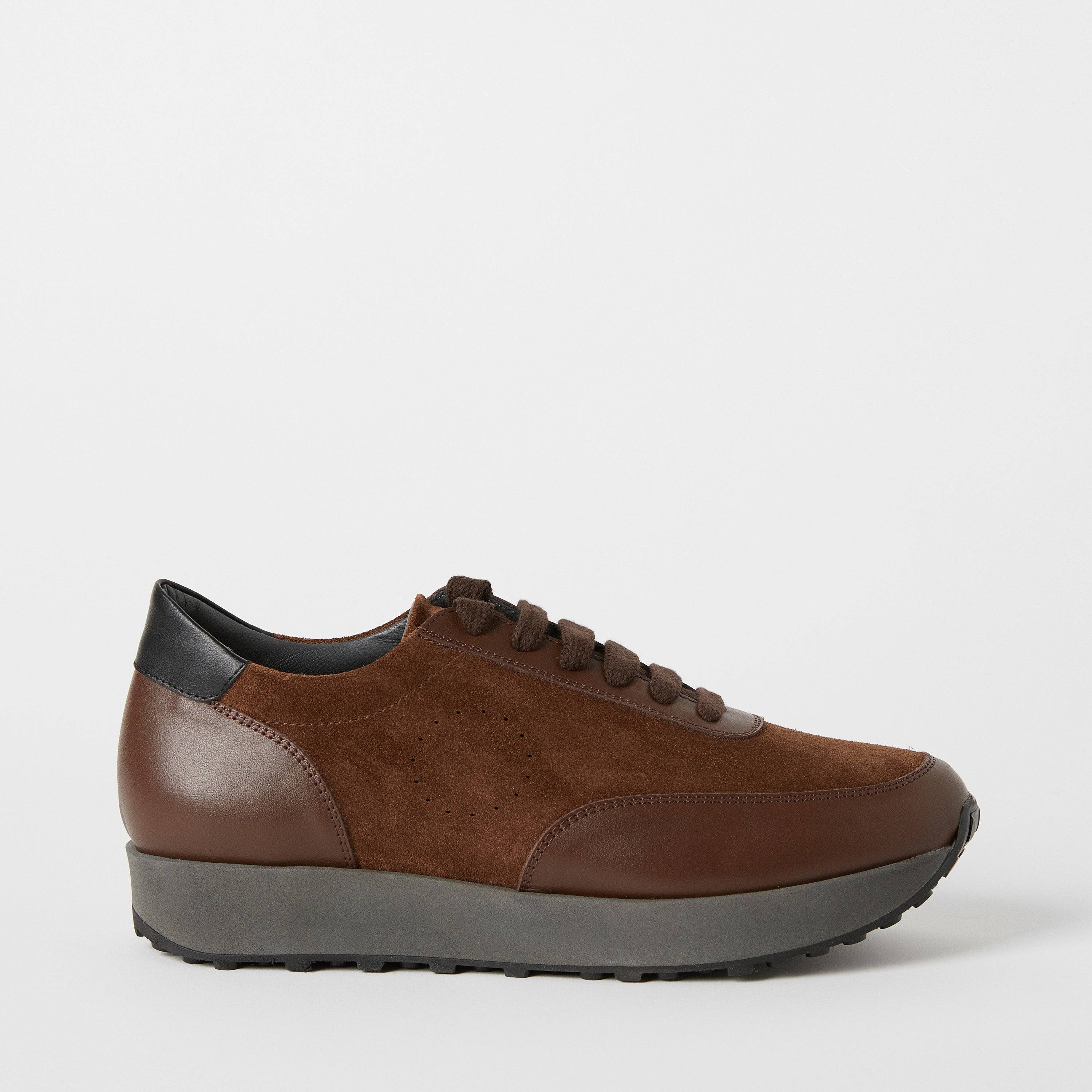 Track Calfskin Sneaker Junior - Chocolate (34)