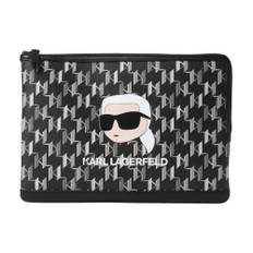 Karl Lagerfeld, Taske, Dame, Sort, ONE SIZE, Læder, Kkuik Clutch Monogram