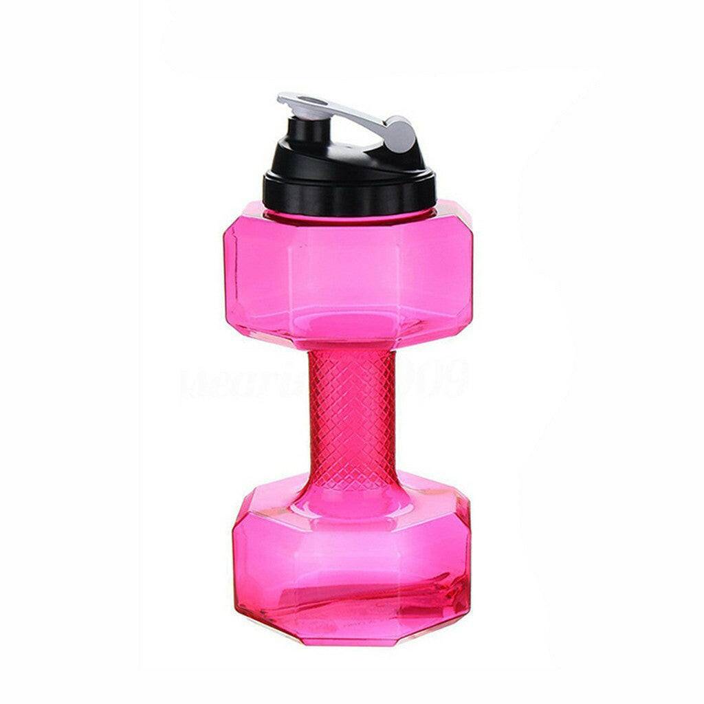HydraFlex – Hållbar Dumbbell Vattenflaska för Fitness - Rosa / 2500ML
