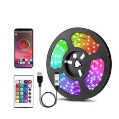 Fengyan Landskapsljus 5M/10M/15M/20M DC5V USB Kraft LED Strip Lights 5050 RGB Flexibel USB LED Lättband RGB Färgbytbar Tv Bakgrundsbelysning som inte är vattentät LED Gatlykta (Length : 15m)