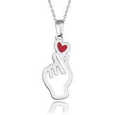 Bts Halskæde Gave Til Piger Kvinder, Bts Kpop Halskæder Gave Smykker Finger Hjerte Kærlighed Vedhæng Halskæde Bts Merchandise Smykker Gave