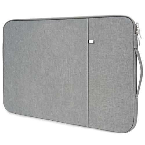flintronic 15,6 tums bärbar dator, vattentät stötsäker bärbar mjuk väska, kompatibel med MacBook, Acer, ASUS, HP, DELL, Huawei, Lenovo - ljusgrå