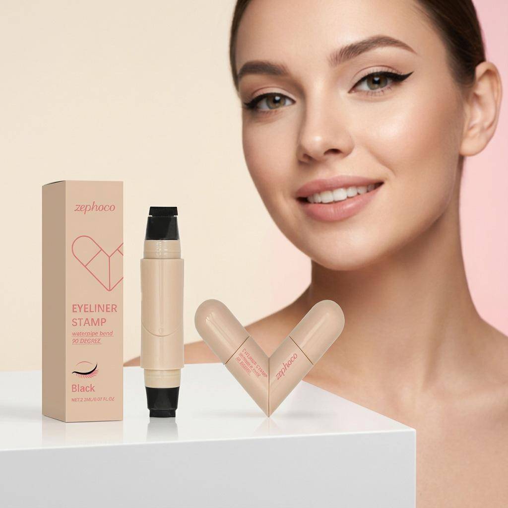 Zephoco Dubbelsidig Flytande Eyeliner Stämpelpenna - Müdoslös Precision för Ögonmakeup brun