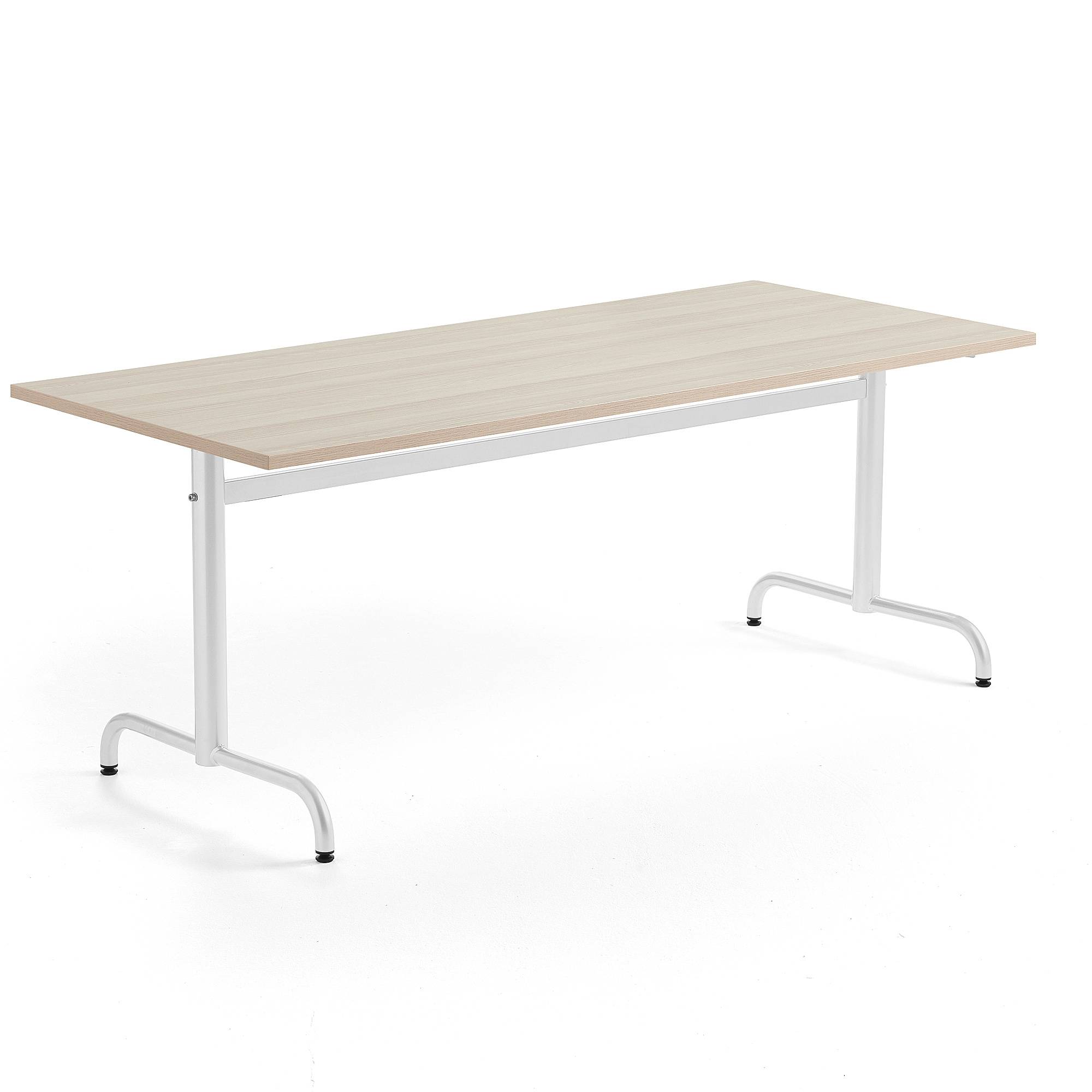 Bord PLURAL PLUS, 1800x800x720 mm, ljuddämpande högtryckslaminat, ask, vit