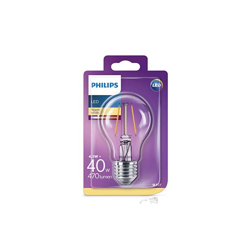 Philips 8718696573815 A++, LED-Leuchtmittel, Glas, 4 W, E27, klar,...