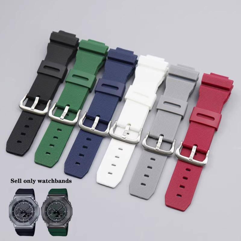Klockarmband för Casio G-Shock GM-2100 GM-S2100 GA-2100 GM-5600/GA5600 silikon herr sport vattentät Klocktillbehör rem