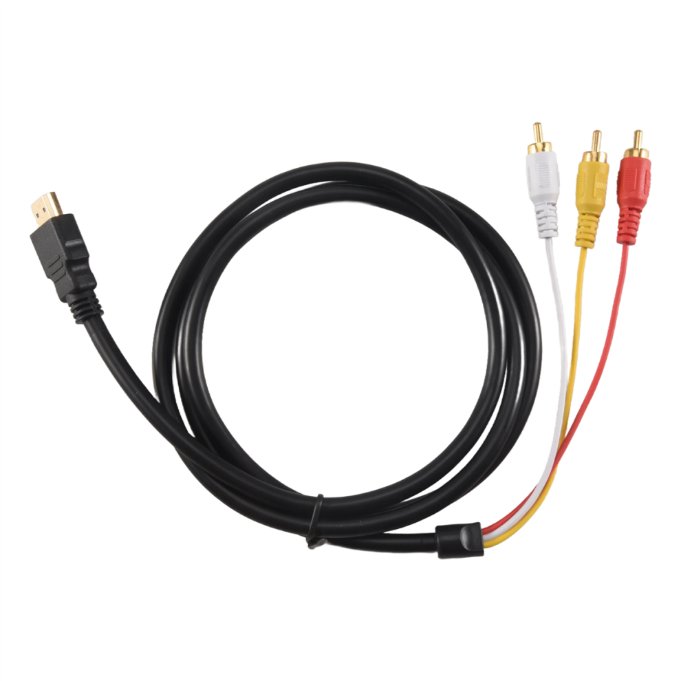 Kabel 1080P han til 3 S-Video AV lydkabeladapter