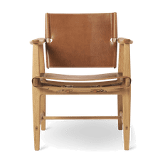 BM1106 | Huntsman Chair FSC™-certifierad ek, olja, kärnläder cognac