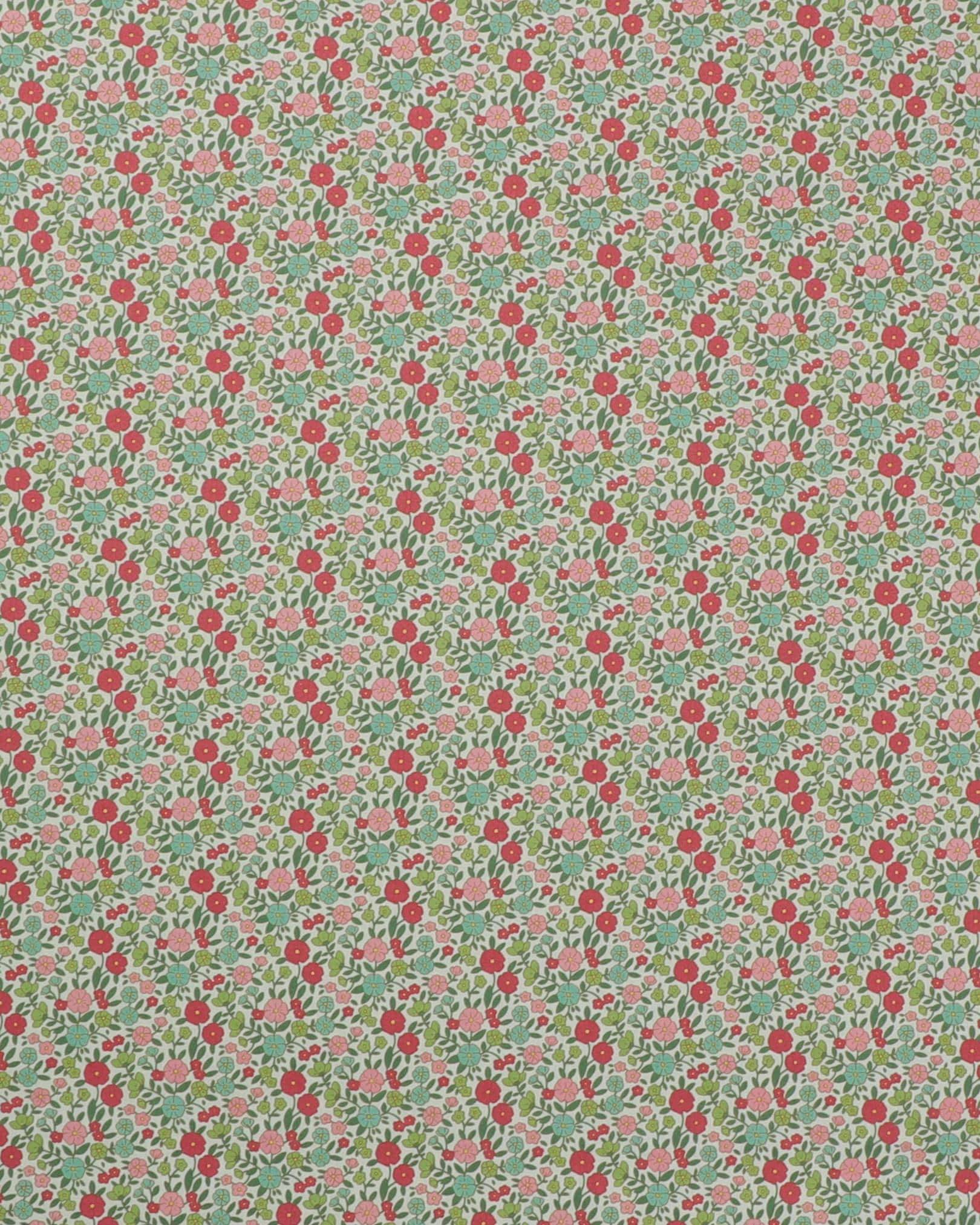 Wallflower Collection, grønne blade på flødefarvet bund - Tilda - 100% Bomuld