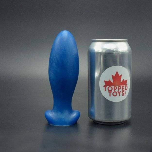Topped Toys Gape Keeper 55 Blue Steel, premium silicone anal plug 14 x 4.4 cm.