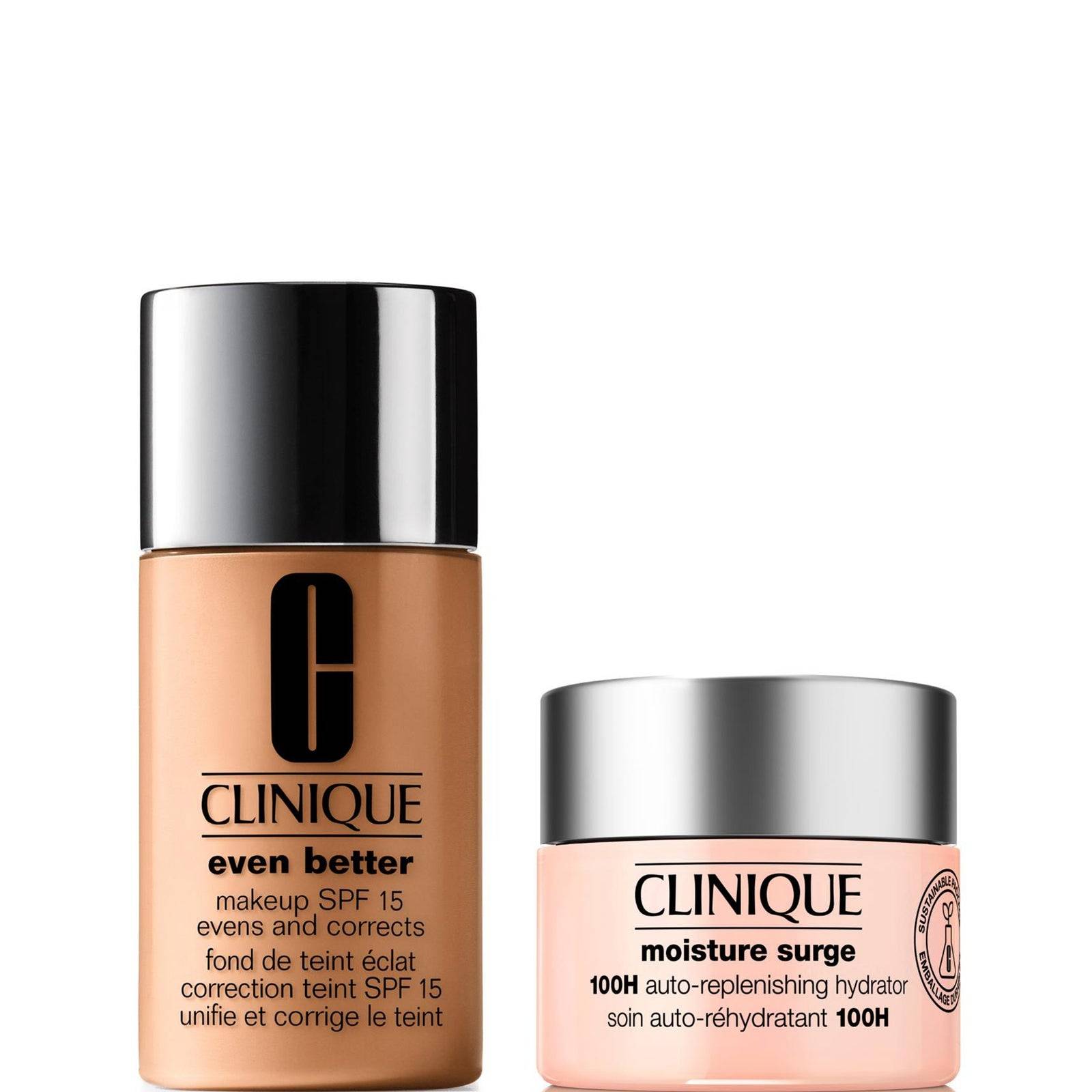 Clinique Even Better Vitamin Makeup Foundation & Moisture Surge 100H Hydrator Moisturiser Bundle (Various Shades) - WN 80 Tawnied Beige