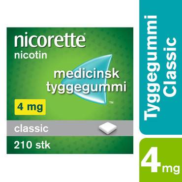 Nicorette Tyggegummi Classic 4 mg. - 210 stk