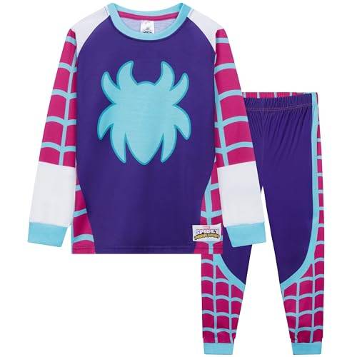 Get Trend Spöke Spider | Spidey Långärmad pyjamas och vinterbyxor för pojkar och barn, 3–8 år, present till pojkar, Multi spöke spindel, 3-4 ans