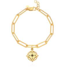 Kaia Initial Kompass Armband i 18k Guldplätering