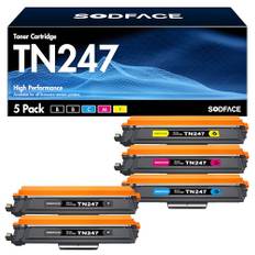 SODFACE TN-243CMYK TN247 Kompatibel für Brother TN-243CMYK TN247 Toner für Brother MFC-L3750CDW DCP-L3550CDW MFC-L3770CDW HL-L3210CW HL-L3270CDW DCP-L3510CDW (2 Schwarz Cyan Gelb Magenta, 5er-Pack)