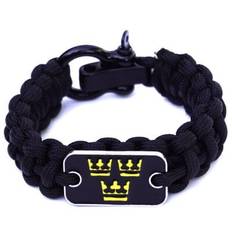 Tre kronor paracord armband - svart