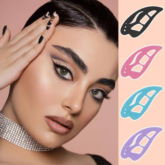 Silikon Eyeliner Schablon Ögonskugga Guide Återanvändbart Sminkverktyg för Exakt Vingad Liner Och Smokey Eye Sminkguide Hjälpverktyg svart