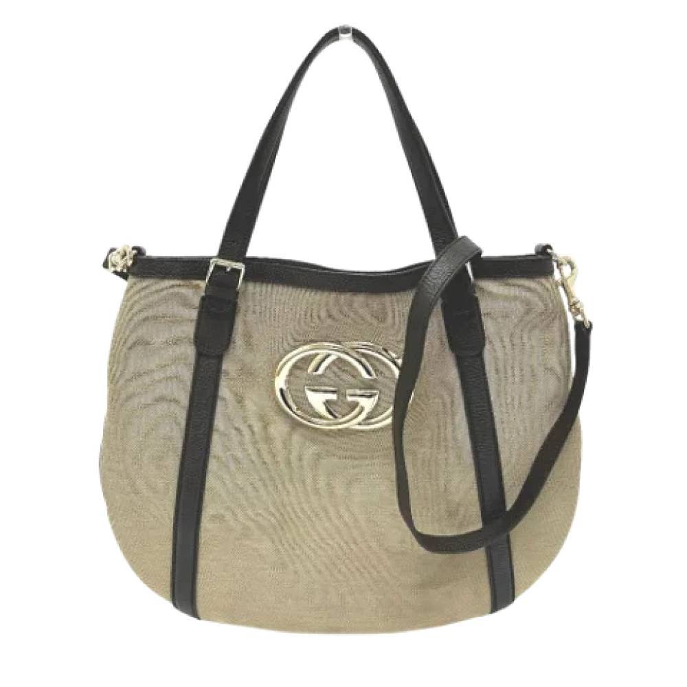 Gucci Vintage Pre-owned Canvas gucci-tasker - Vintage - Dame - Beige - ONE SIZE - Uld