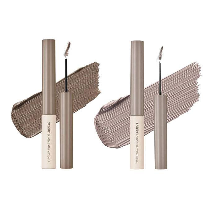peripera - Speedy Skinny Brow Mascara - 06 Beige Ash (1ea) X 10 Hazy Ash (1ea) Set - black