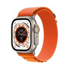 Apple Watch Ultra GPS + Cellular, 49mm Titanium Case with Orange Alpine Loop - Large - Fyndvara