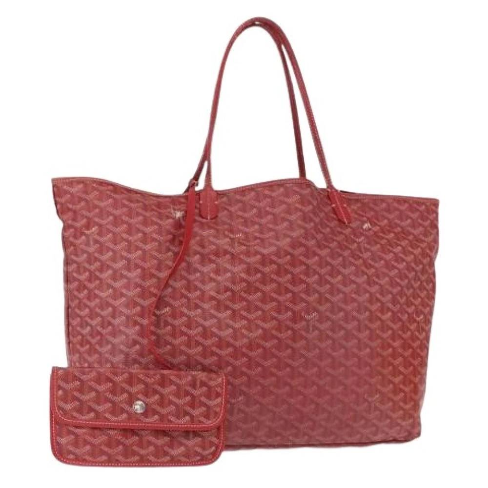 Goyard Vintage Pre-owned Herringbone Saint Louis GM Tote Bag - Vintage - Dame - Rød - ONE SIZE -