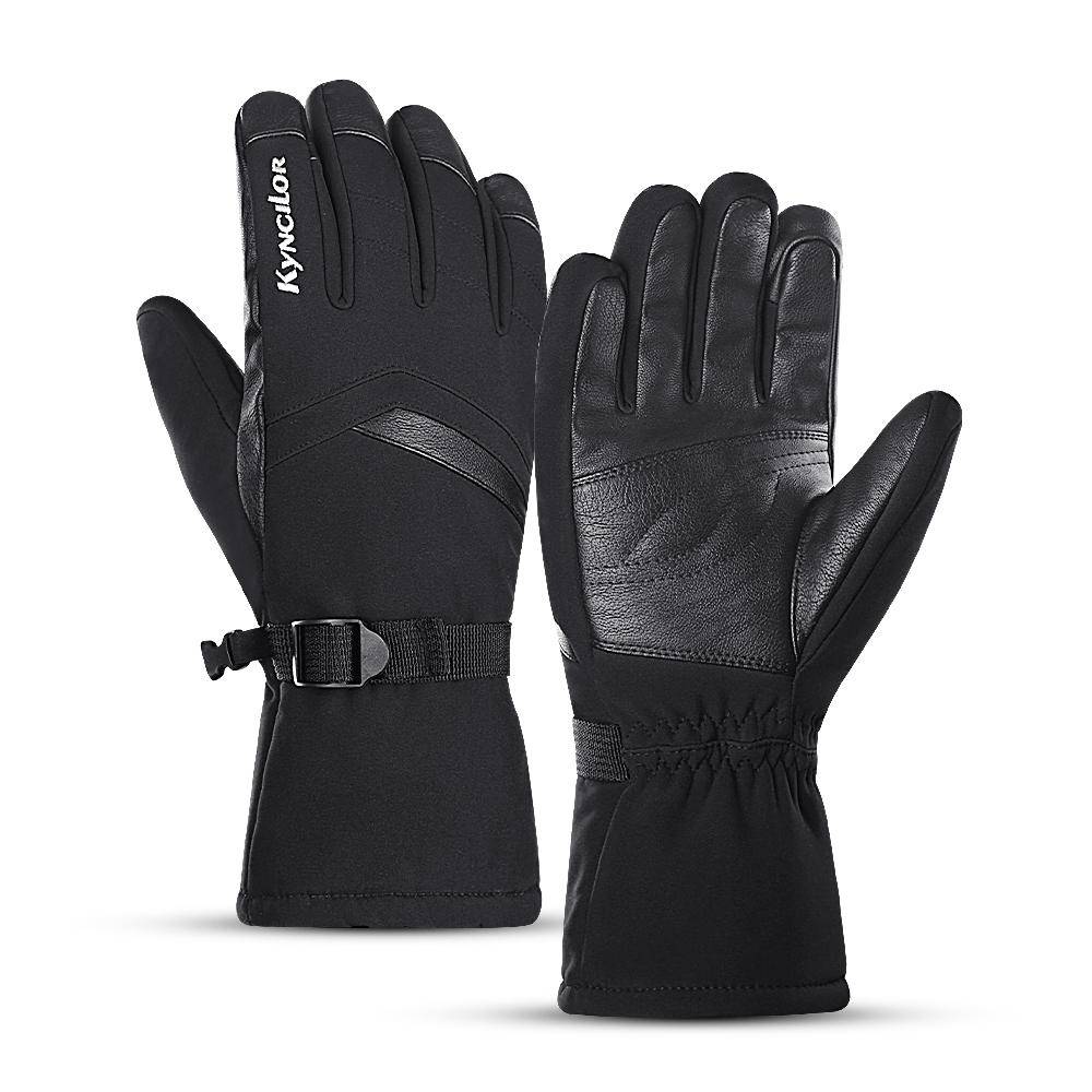 Winter Thicken Fleece Warm Touchscreen Ski Gloves Outdoor Cycling Mountaineering Double Waterproof Snowmobile Gloves M