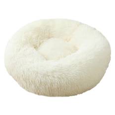 Fluffig Hundbädd Motverkar Stress och Oro - Mysig Hundsäng - Vit, 100cm