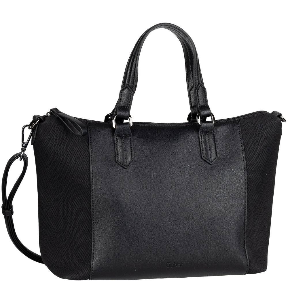Gabor Wanda Zip Shopper M Handbag Colour: Black/Snake, Size: One Size