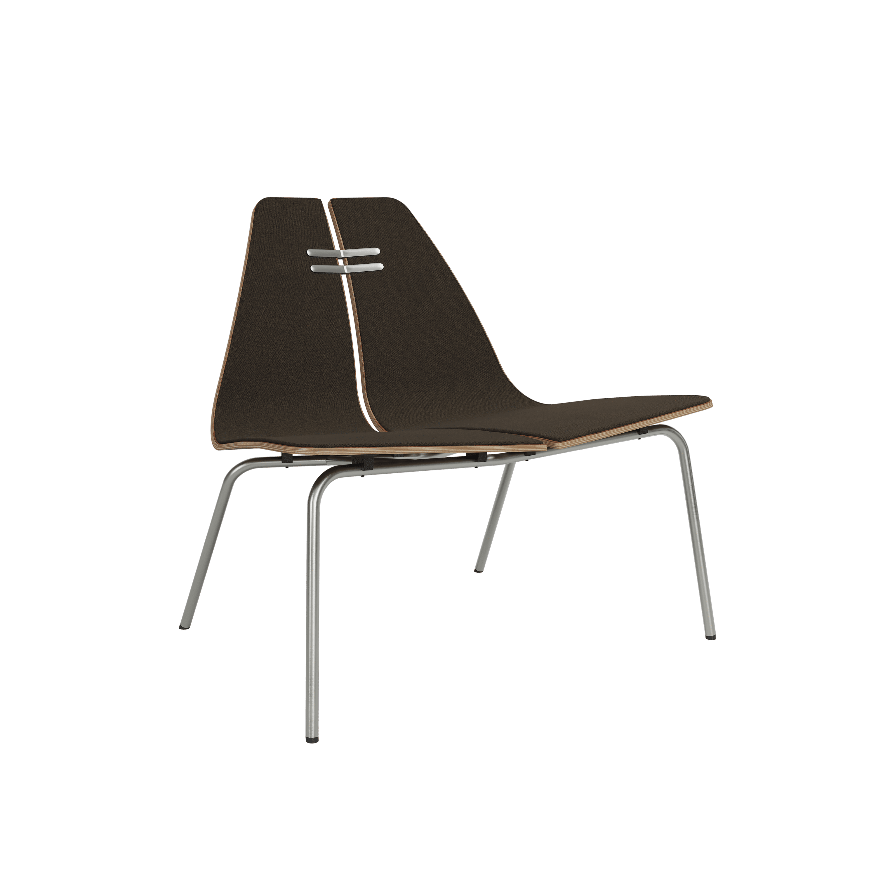 PK23 forsidepolstret, Walnut af Poul Kjærholm Stål - Jacobsen Plus