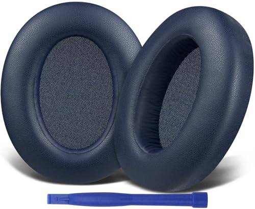 SOULWIT Proteinläder Ersättnings-öronkuddar för Sony WH-XB910 XB910N Extra Bass Brusreducerande Hörlurar, öronkudde för Sony WHXB910N Trådlöst Headset, med Bullerisoleringsskum (Blå)