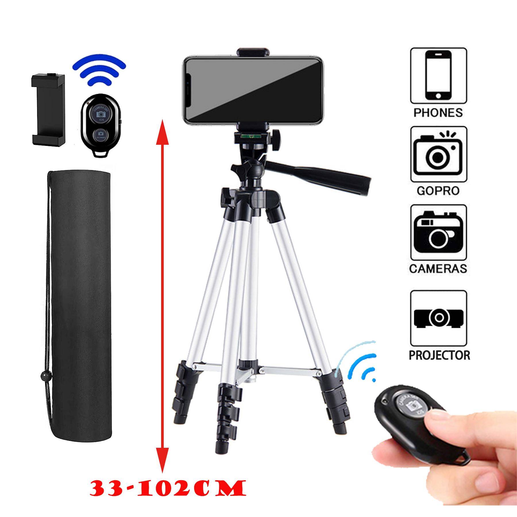Tripod for Smartphone Lightweight Camera Tripod Stand with Bluetooth Selfie Remote Mobile Phone Holder Video Photography for iMobile Phone 14