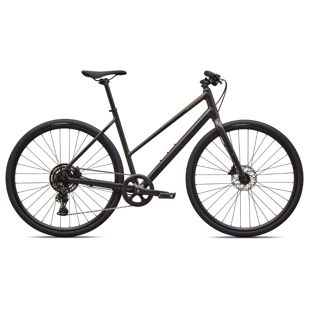 Specialized Sirrus X 2.0 Step-Through - Gloss Metallic Obsidian / Burnt Gold Metallic Frost Reflective - XS - Cykel