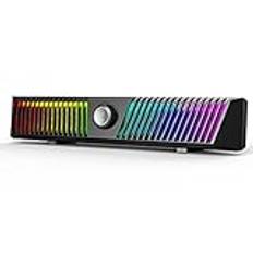 Smalody Datorhögtalare, PC-högtalare, stereoBluetooth-högtalare, dynamisk, cool RGB-LED-design med mikrofon, kompatibel med skrivbord/laptop/smartphone/spelkonsol