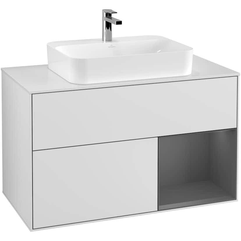 Tvättställsskåp Villeroy & Boch Finion med 2 Lådor Hylla och Bänkskiva för Ytmonterat Tvättställ