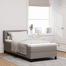 vidaXL Boxfjädermed madrass - Taupe - 90 x 200 cm - Tyg