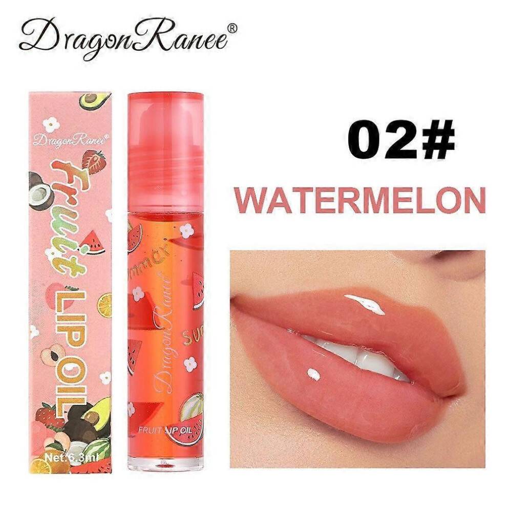 (Watermelon) Transparent Colorless Lip Oil Fruit Lip Oil Moisturizing Moisturizing Ball Autumn And Winter Lip Balm