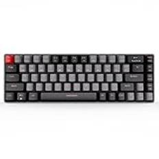 Qisan mekaniskt trådlöst tangentbord speltangentbord blå switch mini design (60 %) 68 tangenter amerikansk layout-svart och grå