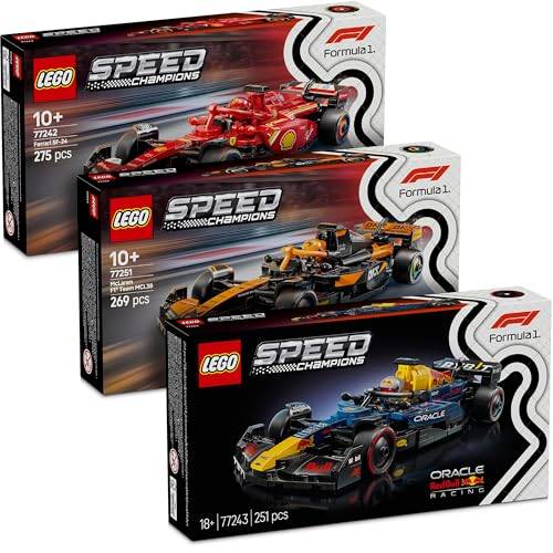 Lego F1 nyhetsuppsättning: Top 3 (77242, 77243 och 77251) – Formel 1 bil, Speed Champions F1, 18 rasbilset