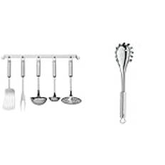 WMF 1871529990 slev/slitsad sked set Profi Plus 6 stycken, silver & WMF 1871086030 Spaghettisked, Silver, 32 cm