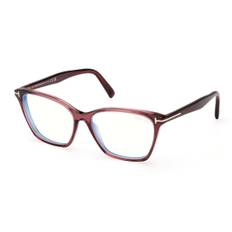Tom Ford FT5949-B 069 Blåa-Light Block 56 Genomskinliga Glasögon (Endast Båge) Kvinna