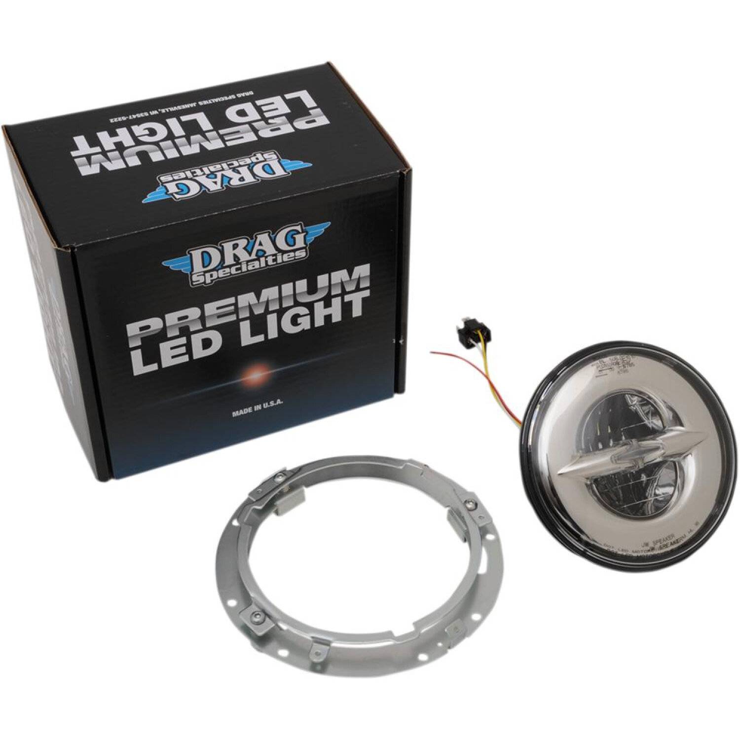 Framlampa drag specialties - Harley davidson flhtcuse 1690 electra glide ultra classic screamin eagle 2006 hdlight 7 refl kt ch 13 ece krom klar vit