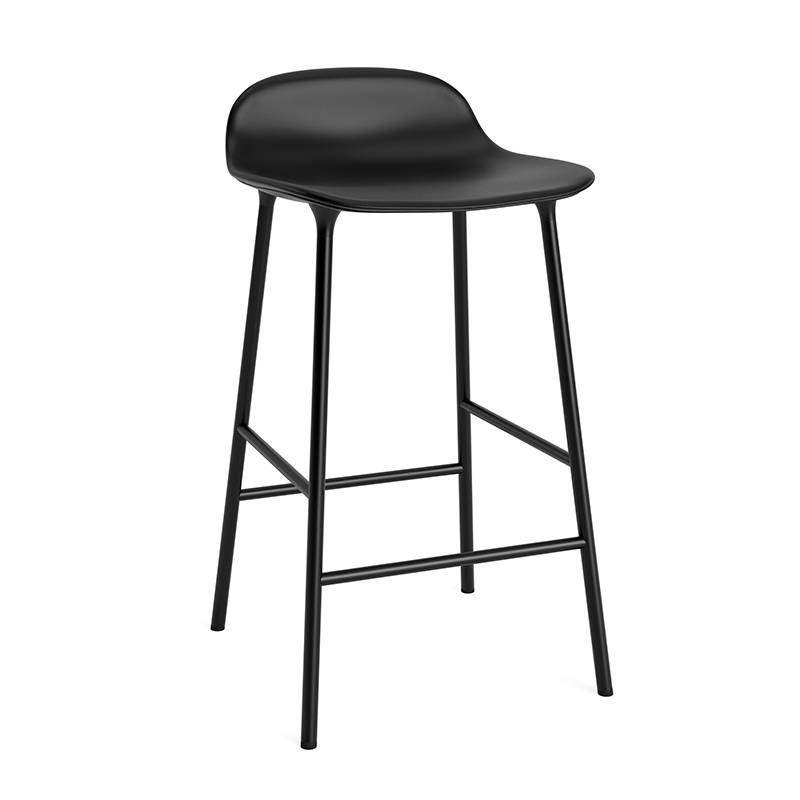 Normann Copenhagen Form Barstol 65 cm Polstret Ultra Læder - Sort