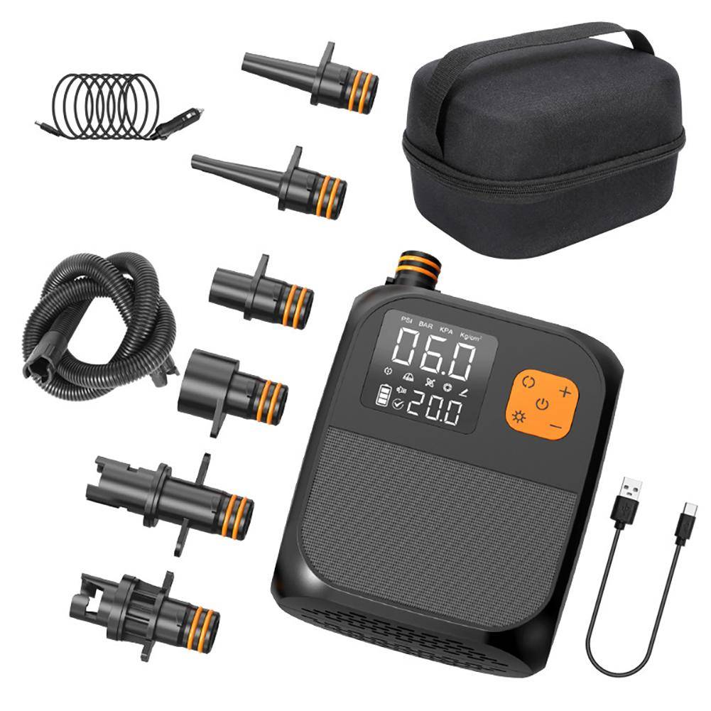 8000mAh 80W Trådlös Elektrisk Luftpump LED-Belysning Luftkompressor Sup Uppblåsbar Pump för Bil Surfing Paddelbräda Båt Kajak