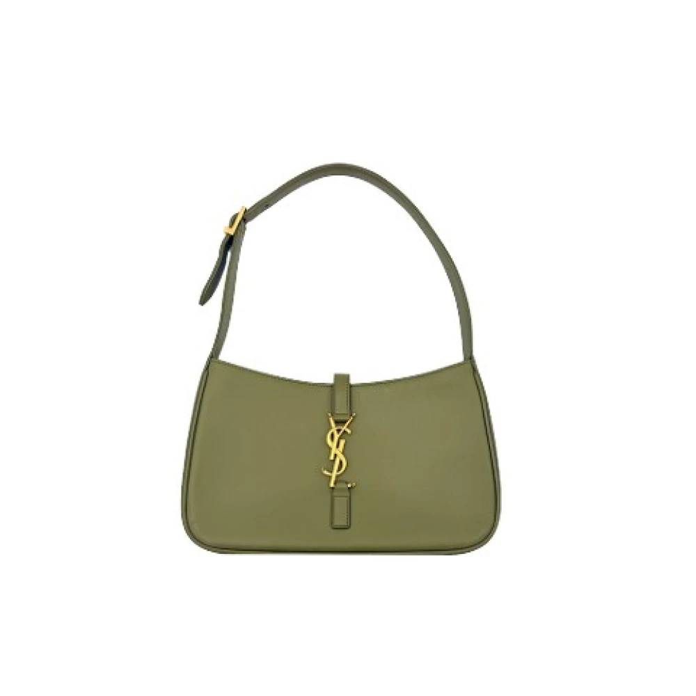 Saint Laurent Vintage Pre-owned Læder Skuldertaske - Vintage - Dame - Grøn - ONE SIZE - Uld