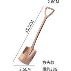 Rostfritt stål järn spade sked kaffe glass sked engineering spade retro söt fyrkant huvud sked kök pryl