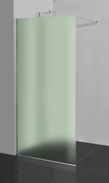 Cassøe Slim brusevæg - Blank sølv Frostet Glas 100 cm
