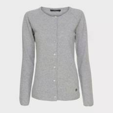 Btfcph, Stickade tröjor & koftor, Dam, S, Elegant Cashmere Cardigan - gray (S)